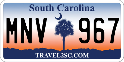 SC license plate MNV967
