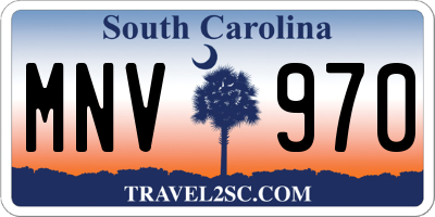 SC license plate MNV970