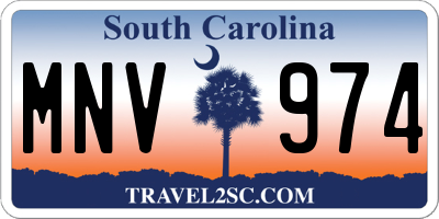 SC license plate MNV974