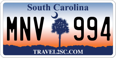 SC license plate MNV994
