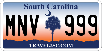 SC license plate MNV999