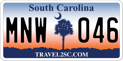 SC license plate MNW046