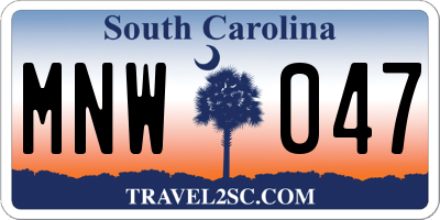 SC license plate MNW047