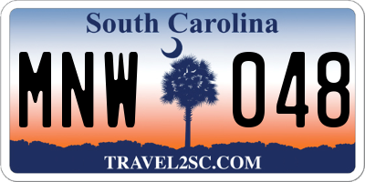 SC license plate MNW048