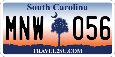 SC license plate MNW056