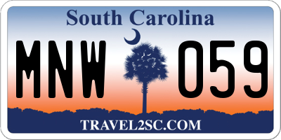 SC license plate MNW059