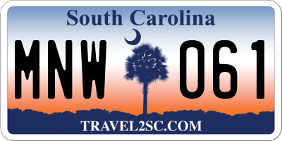 SC license plate MNW061