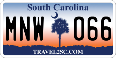 SC license plate MNW066