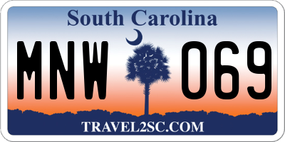 SC license plate MNW069