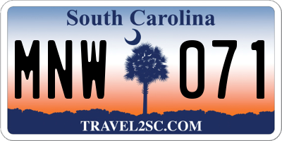 SC license plate MNW071