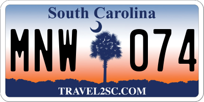 SC license plate MNW074