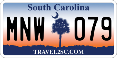 SC license plate MNW079