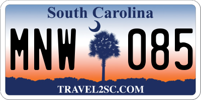 SC license plate MNW085