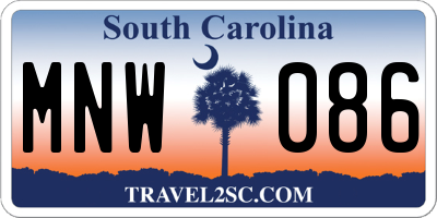 SC license plate MNW086