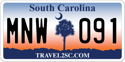 SC license plate MNW091