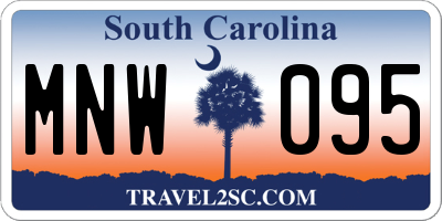 SC license plate MNW095