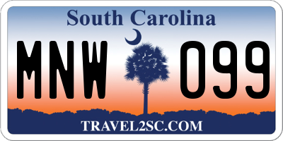 SC license plate MNW099