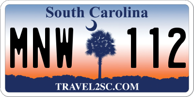 SC license plate MNW112