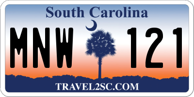 SC license plate MNW121