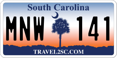 SC license plate MNW141