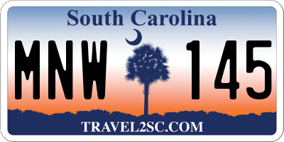 SC license plate MNW145