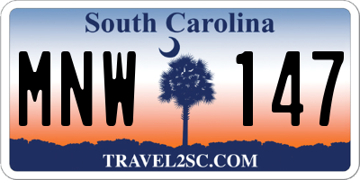 SC license plate MNW147