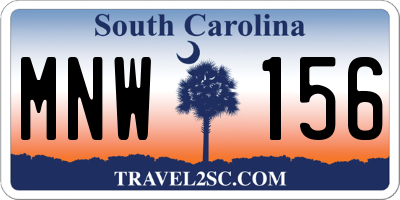 SC license plate MNW156