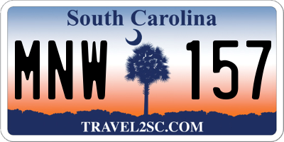 SC license plate MNW157