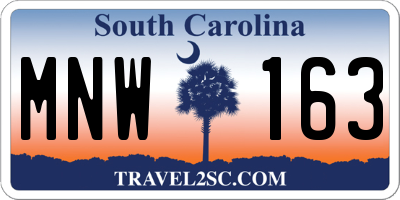 SC license plate MNW163