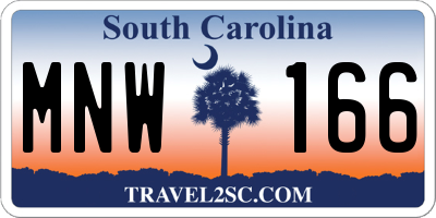 SC license plate MNW166