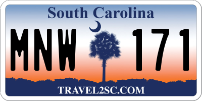 SC license plate MNW171