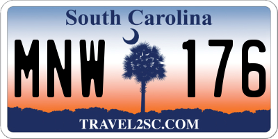 SC license plate MNW176