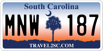 SC license plate MNW187