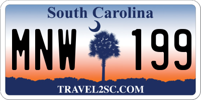 SC license plate MNW199