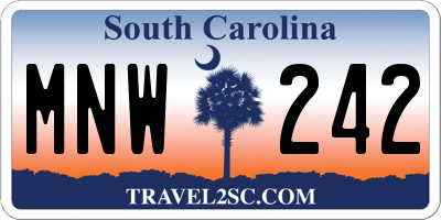 SC license plate MNW242