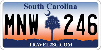 SC license plate MNW246