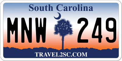 SC license plate MNW249