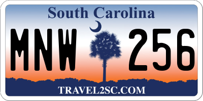 SC license plate MNW256