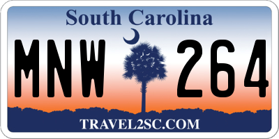 SC license plate MNW264