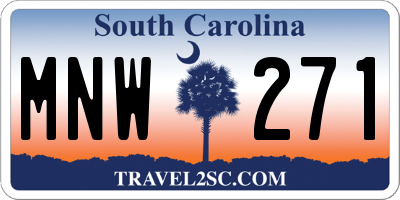 SC license plate MNW271