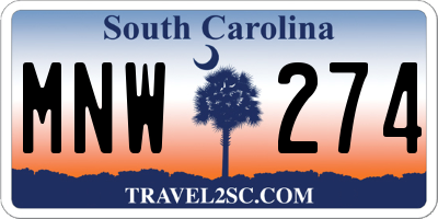 SC license plate MNW274