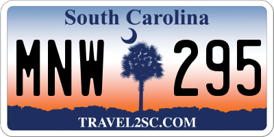 SC license plate MNW295