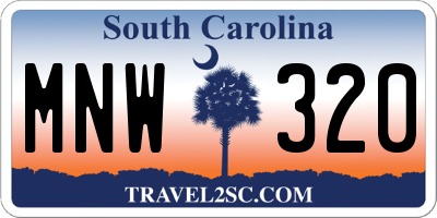 SC license plate MNW320