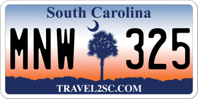 SC license plate MNW325