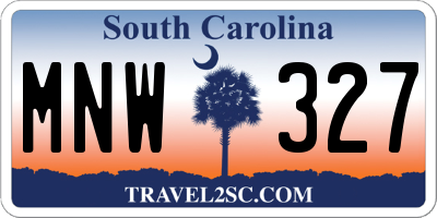 SC license plate MNW327