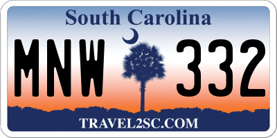 SC license plate MNW332