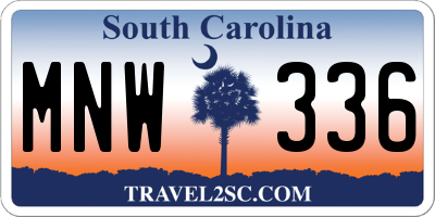 SC license plate MNW336