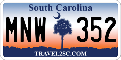 SC license plate MNW352