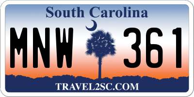 SC license plate MNW361