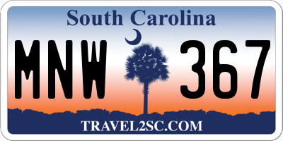 SC license plate MNW367
